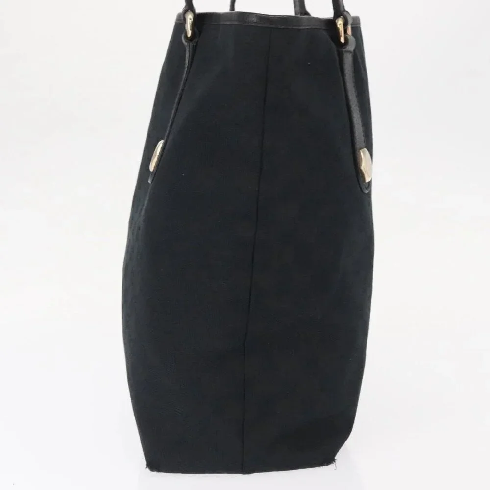 GUCCI GG Canvas Tote Bag Black Gold 153009 Auth 156794 - Picture 7 of 16